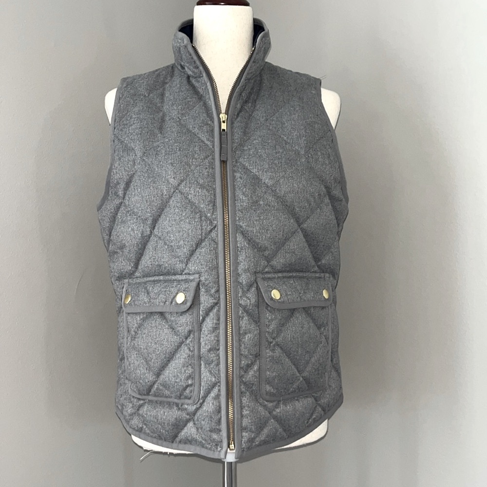 J.Crew Quilted Excursion Vest / Down Filled / Gray / SZ S